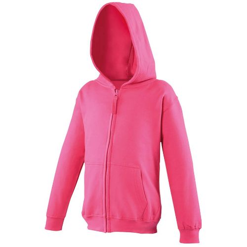 Awdis Just Hoods Kids Zoodie Hot Pink